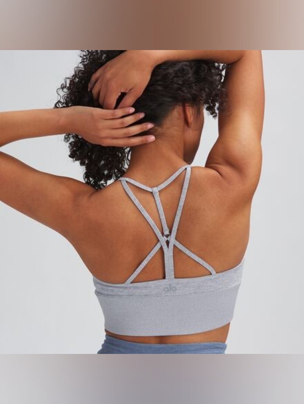 ALO YOGA Aosoft Lavish Sports Bra XS Heather Gray Padded